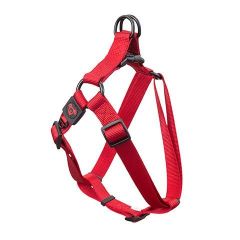 Nylon Step in Harness Premium-Red-Medium